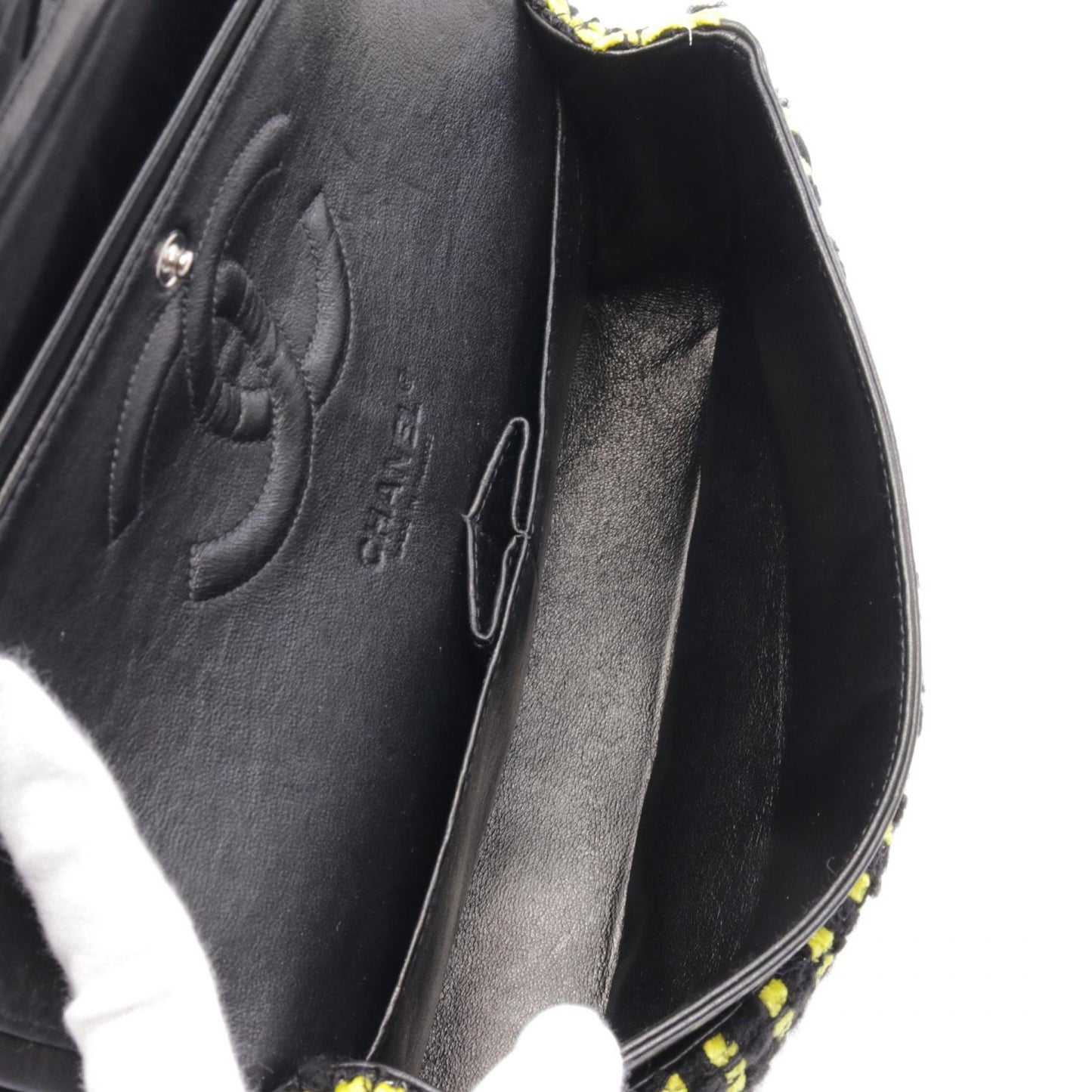 Chanel Matelasse W Flap Fabric Leather Shoulder Bag