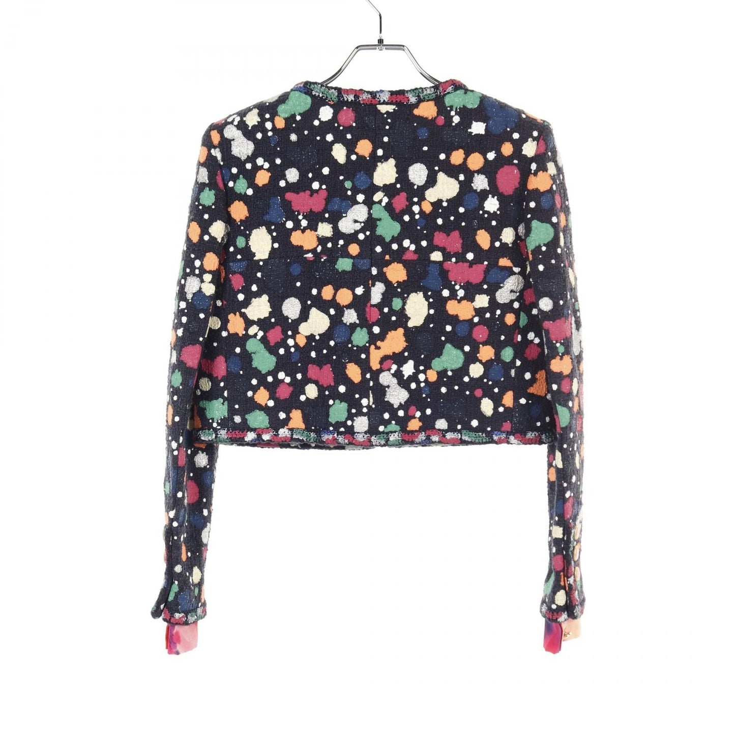Chanel Coco Mark Button Cotton Collarless Jacket Outerwear