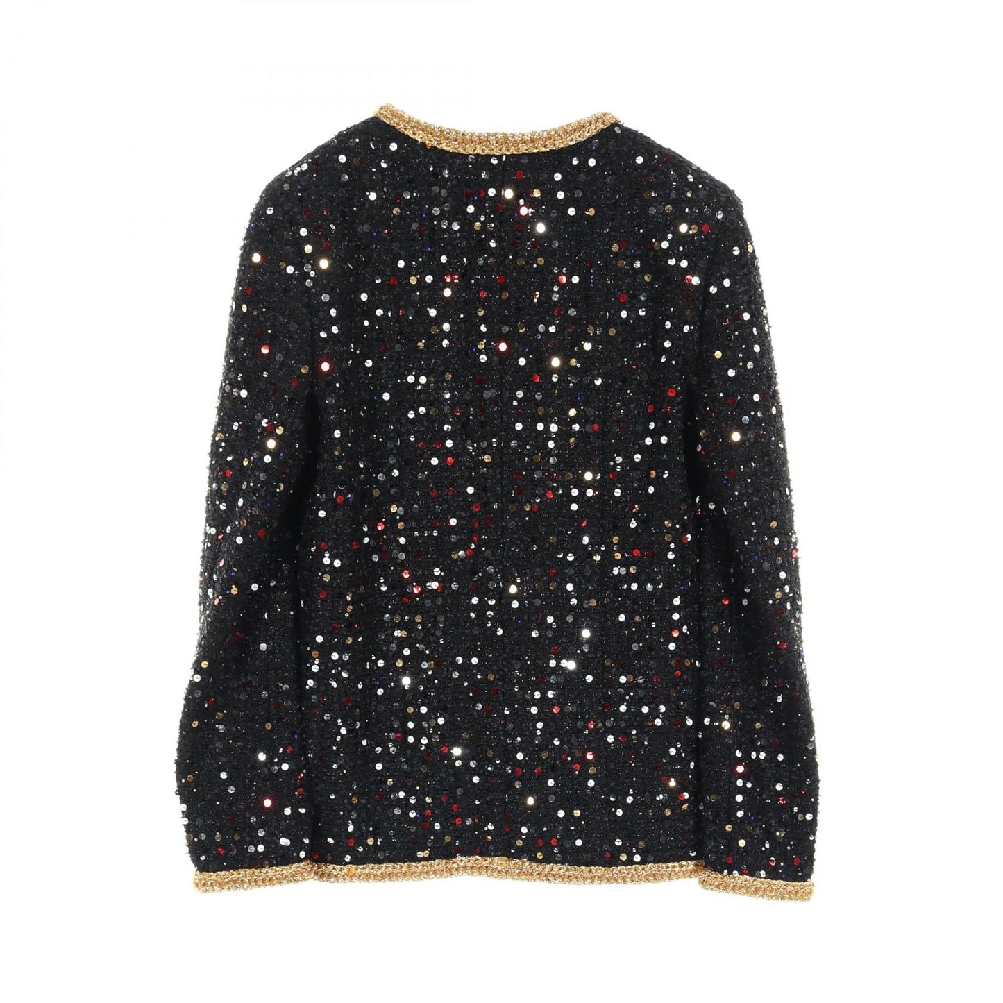 Chanel No Collar Jacket Nylon Polyester Jacket