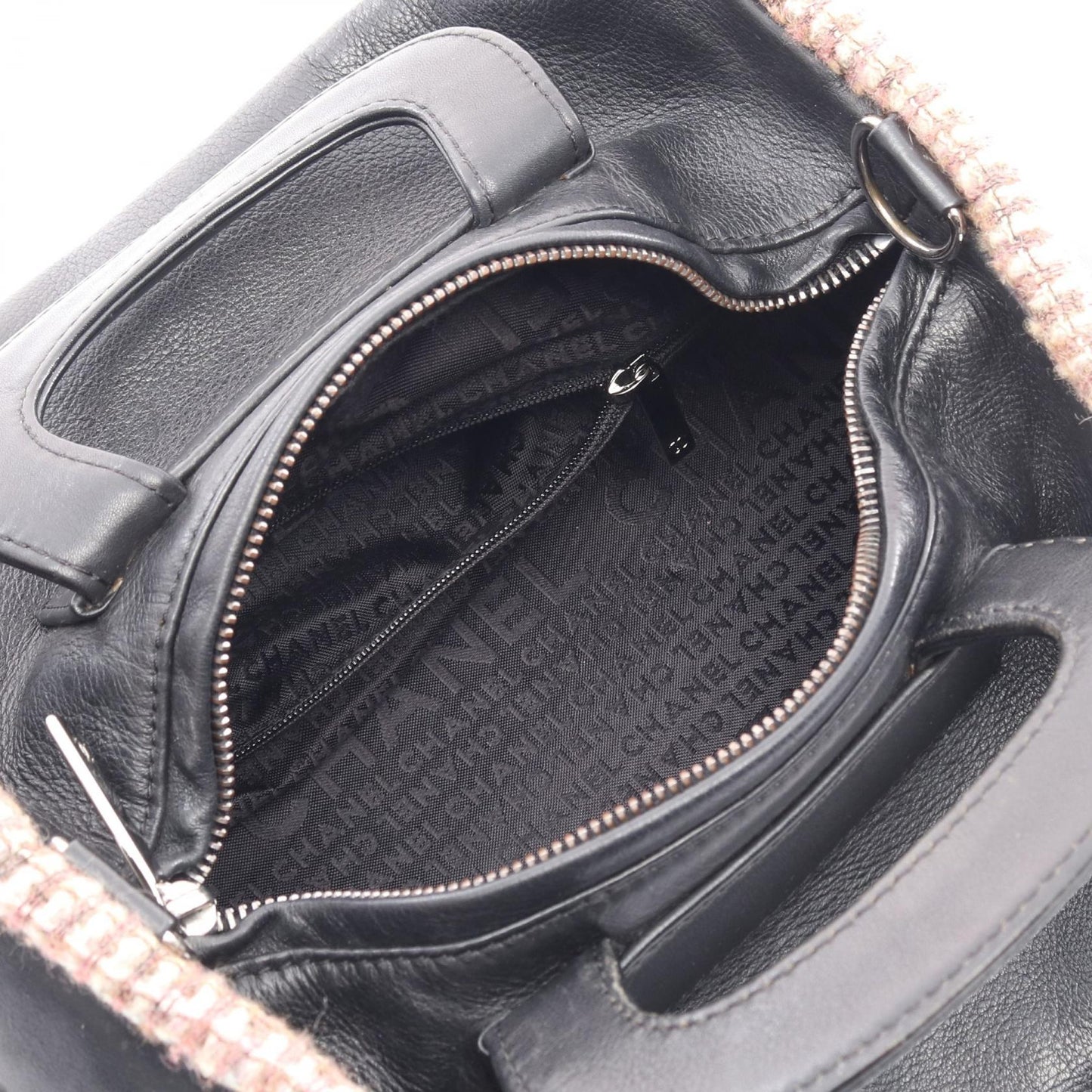 Chanel Handbag Leather Fabric Handbag