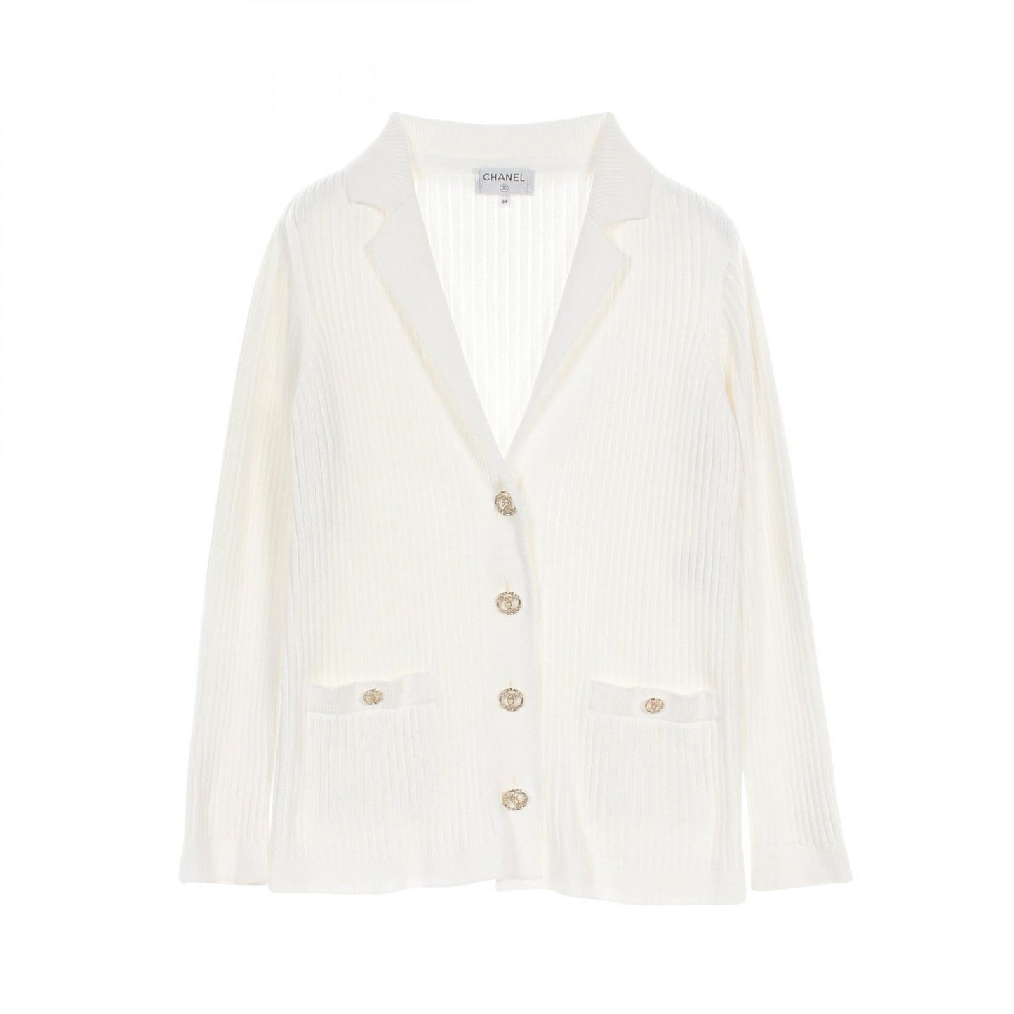Chanel Coco Mark Button Cotton Cardigan