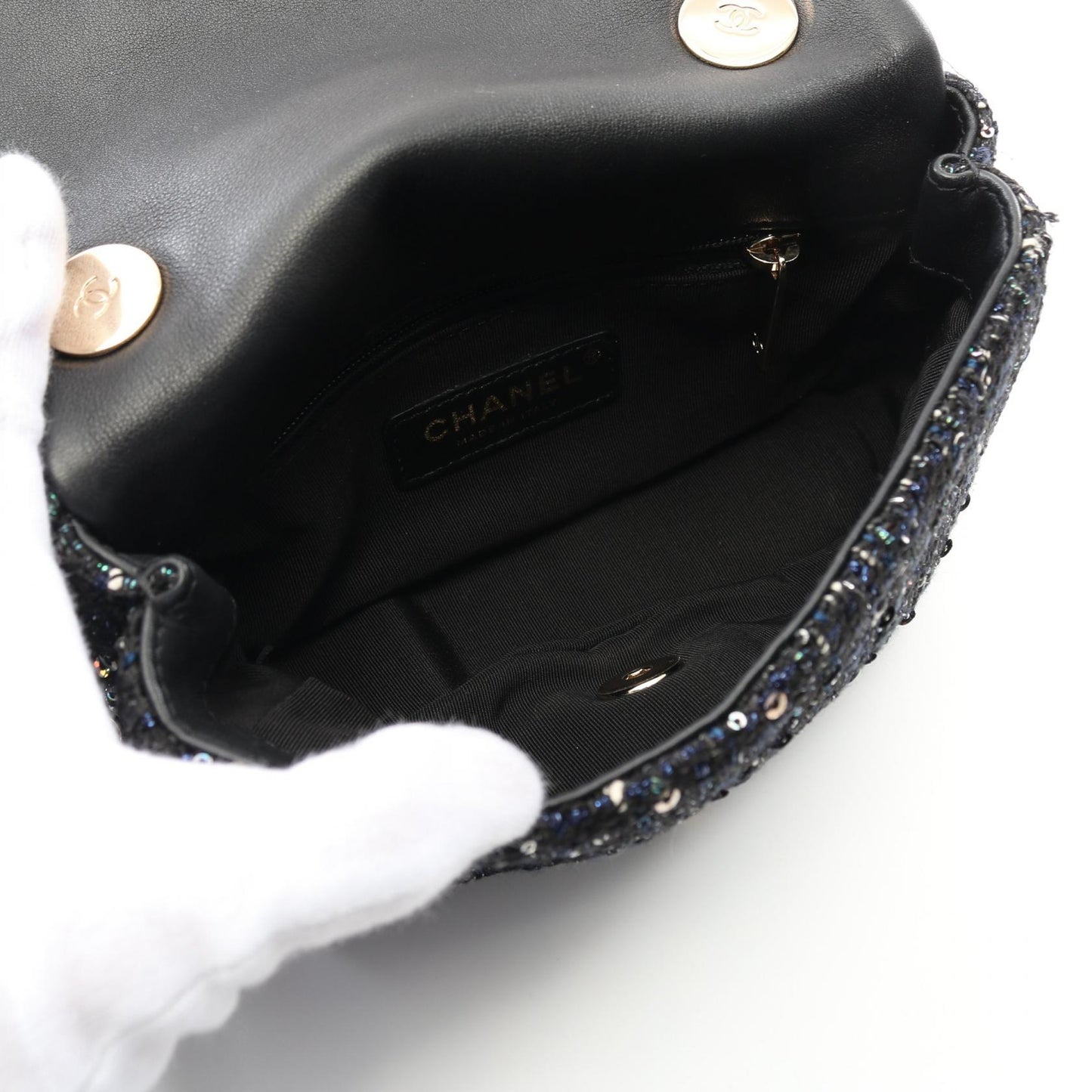 Chanel Coco Mark Fake Pearl Fabric Shoulder Bag