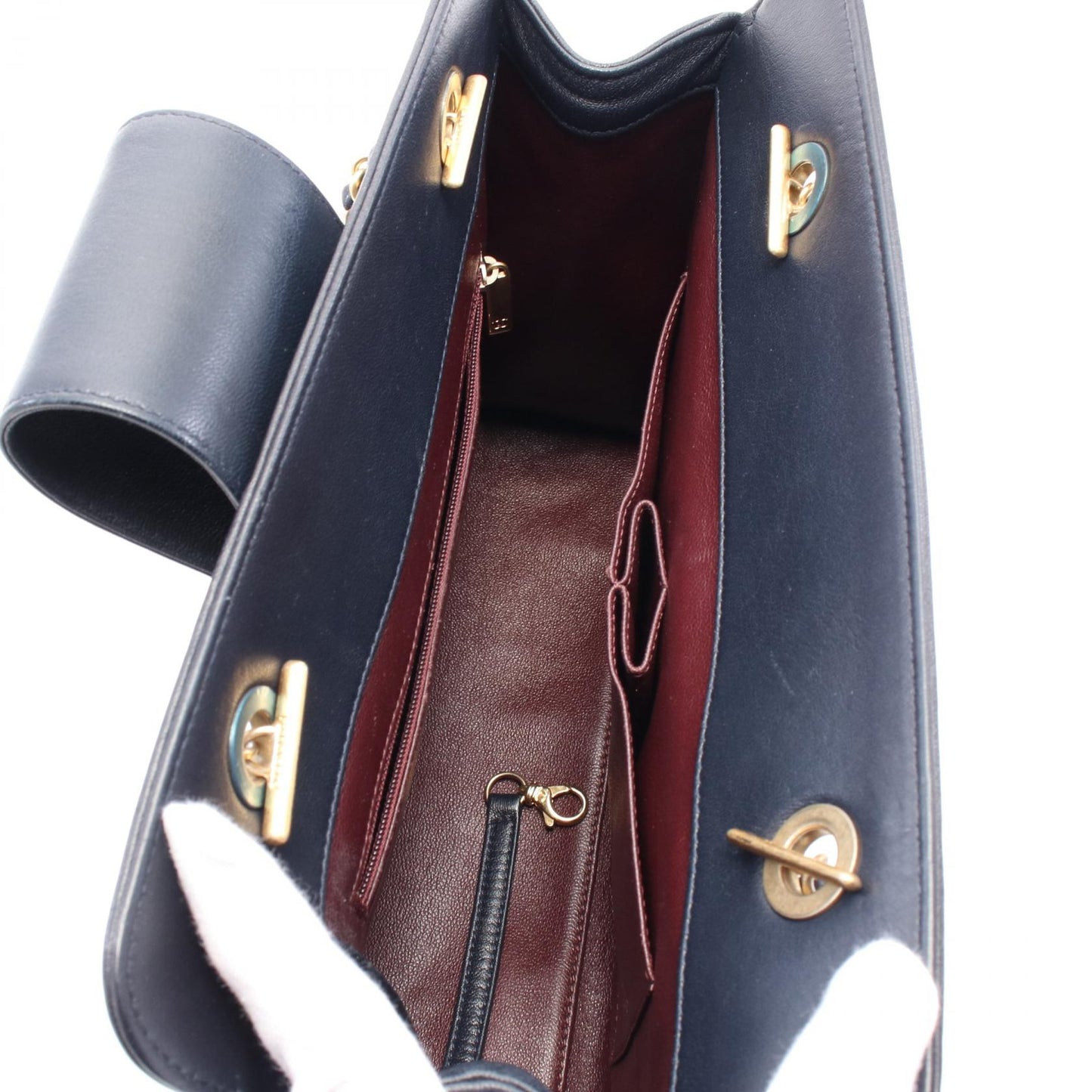 Chanel Chevron V Stitch Leather Shoulder Bag