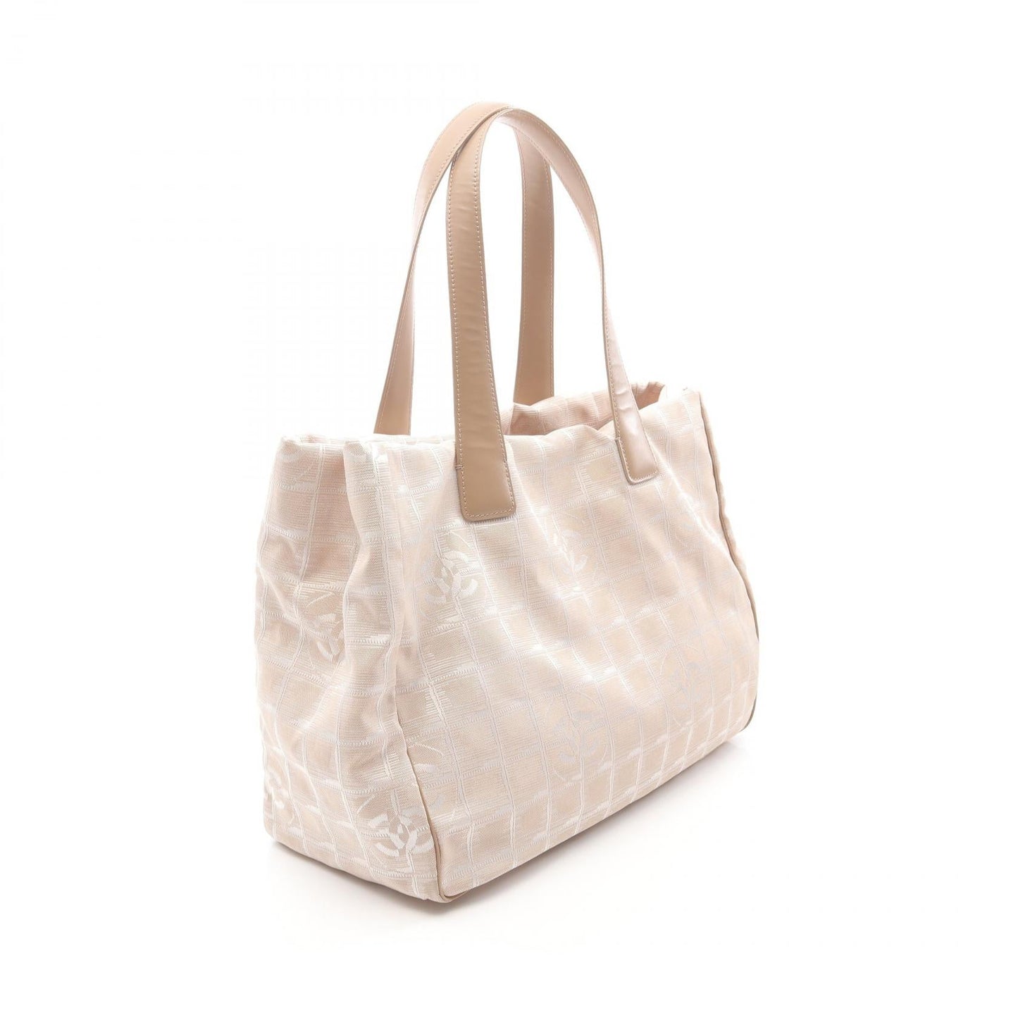 Chanel New Travel Line Leather Nylon Canvas Tote Bag