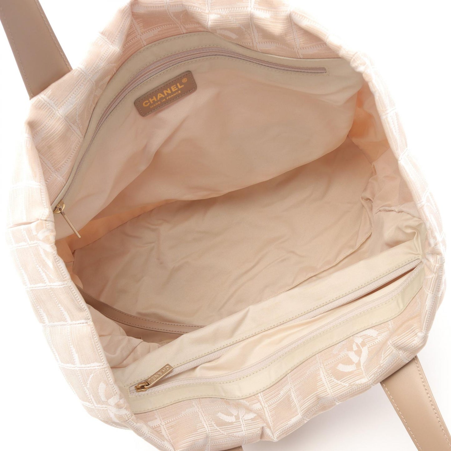 Chanel New Travel Line Leather Nylon Canvas Tote Bag