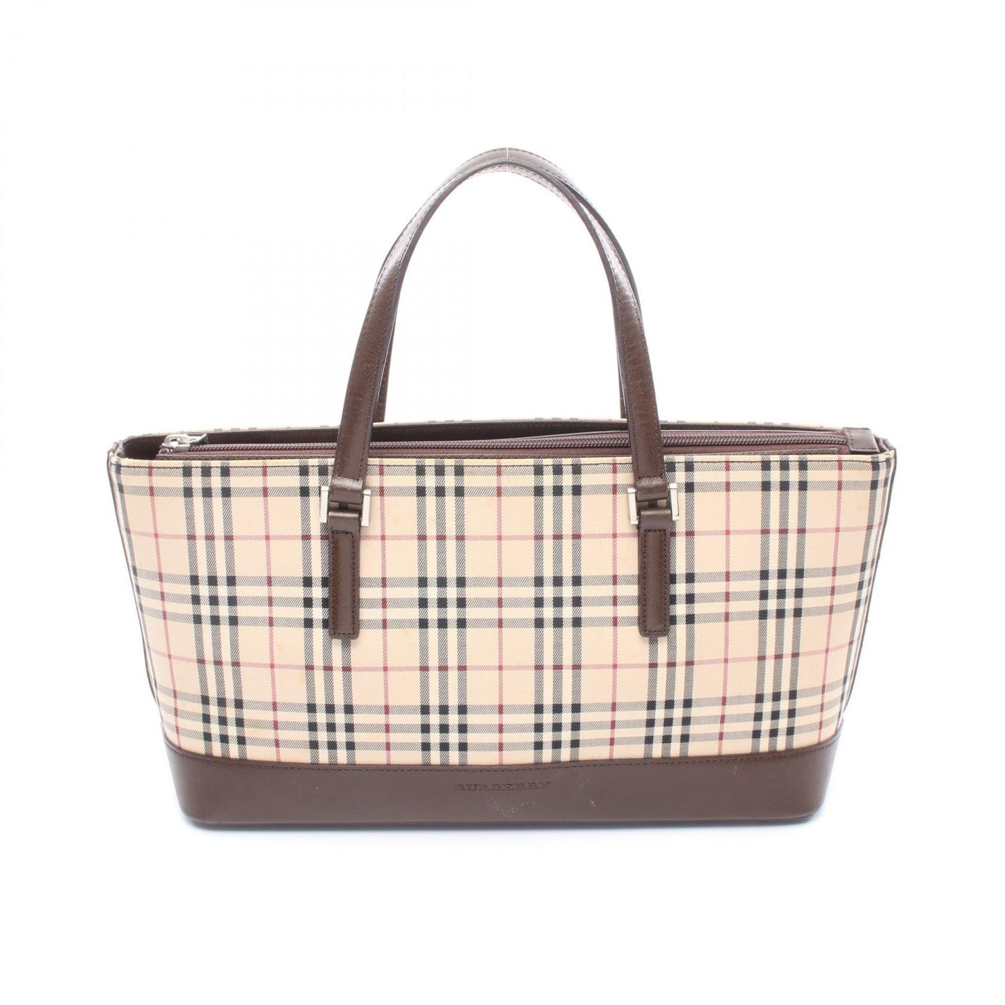 Burberry Nova Check Canvas Leather Handbag