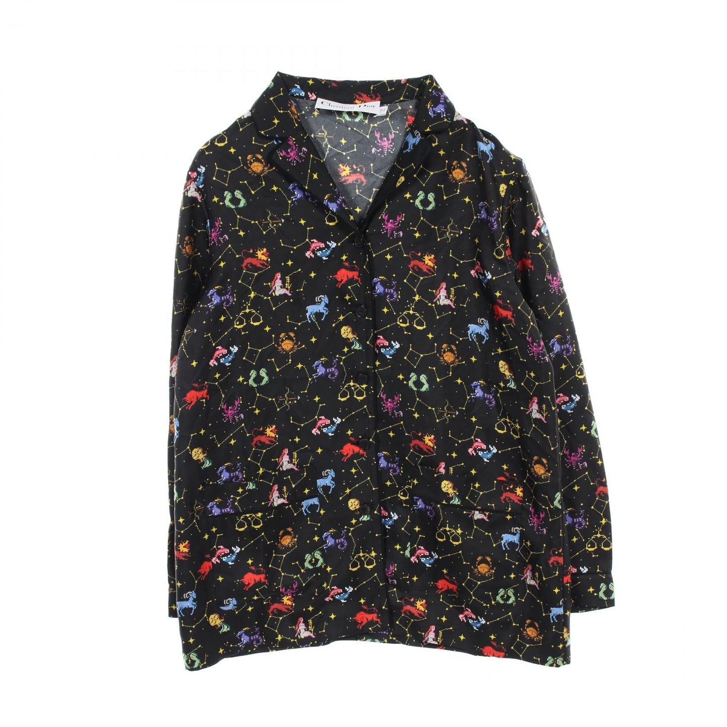 Christian Dior Silk Zodiac Pixel Top 241V33A6633