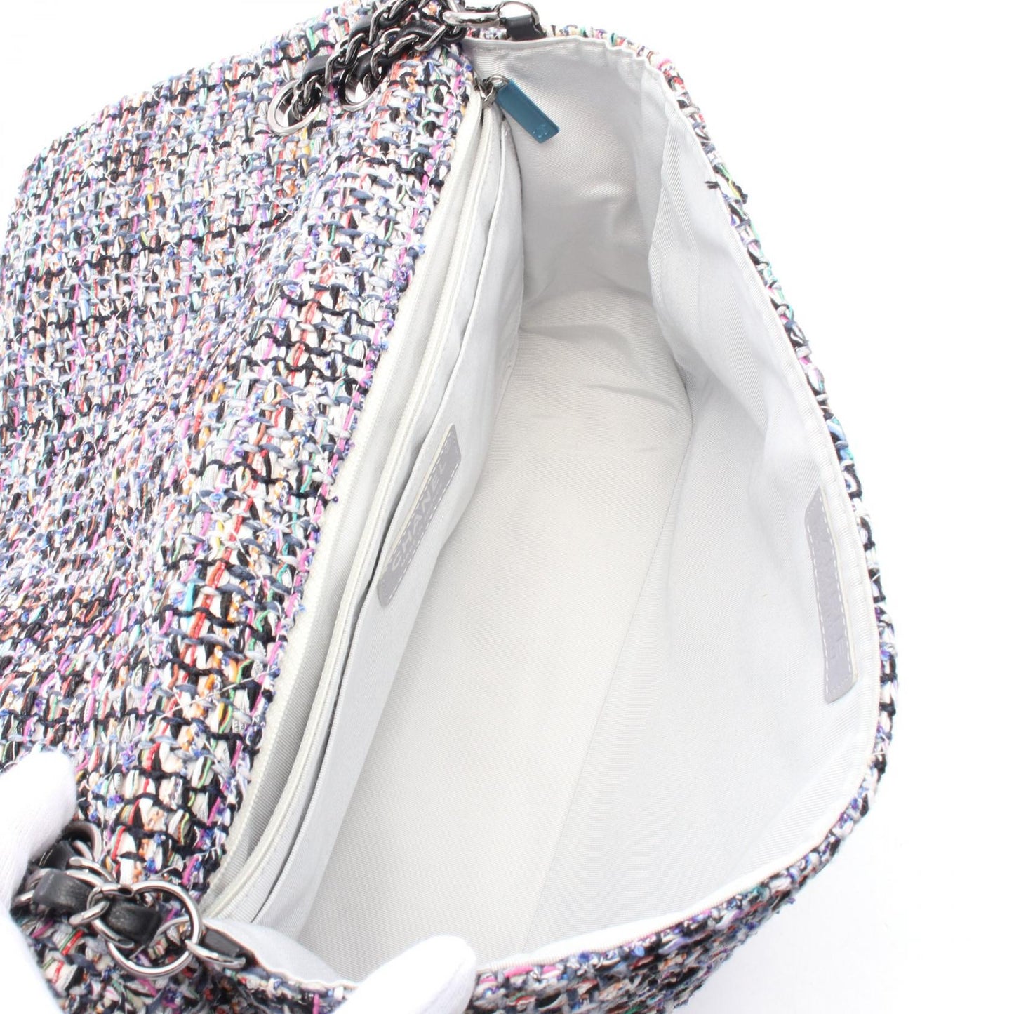 Chanel Camellia Fabric Leather Shoulder Bag