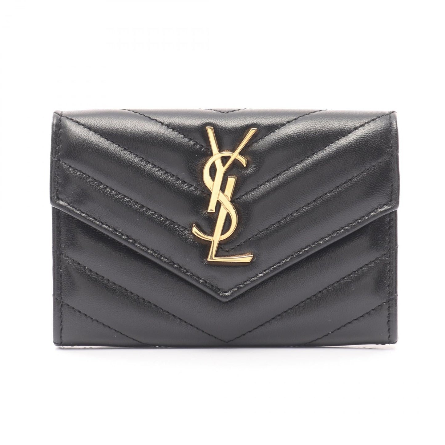 Saint Laurent Monogram Envelope Leather Wallet