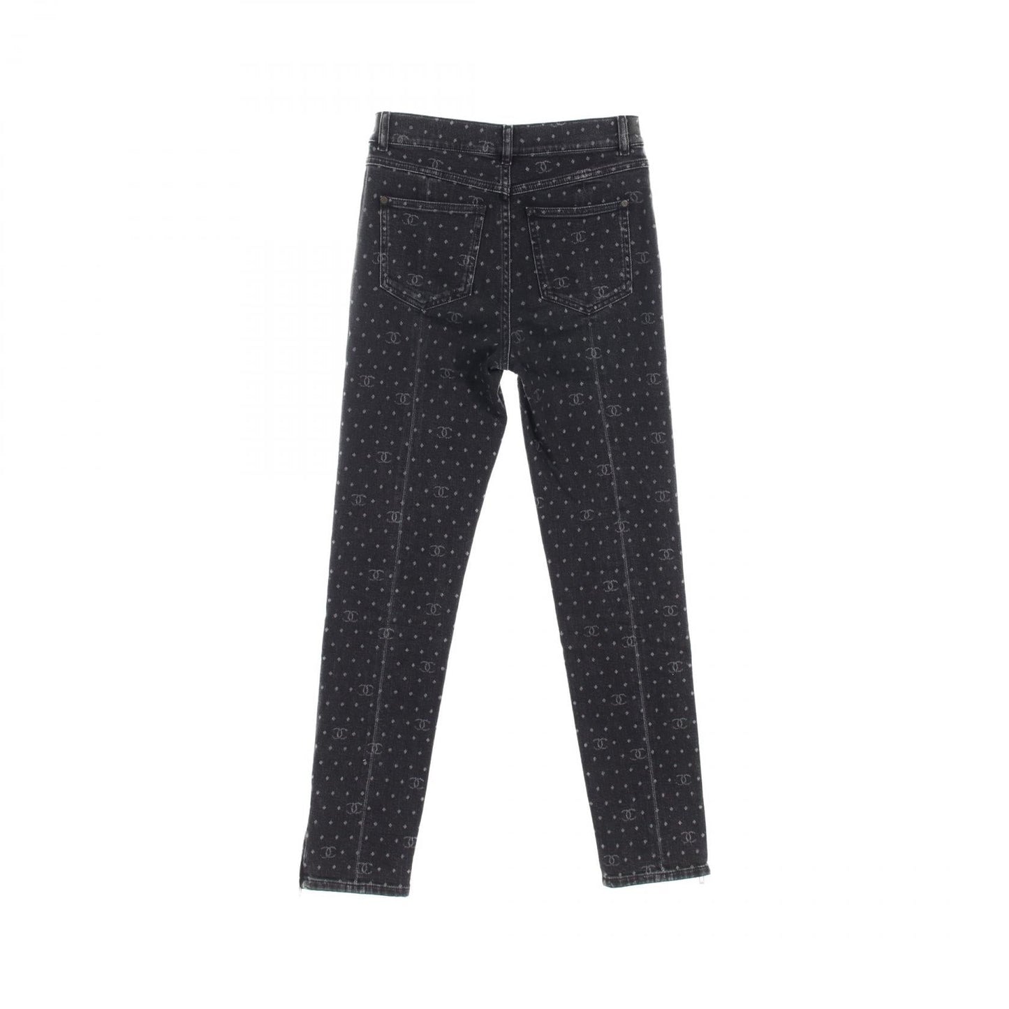 Chanel Coco Mark Dot Cotton Polyurethane Pants