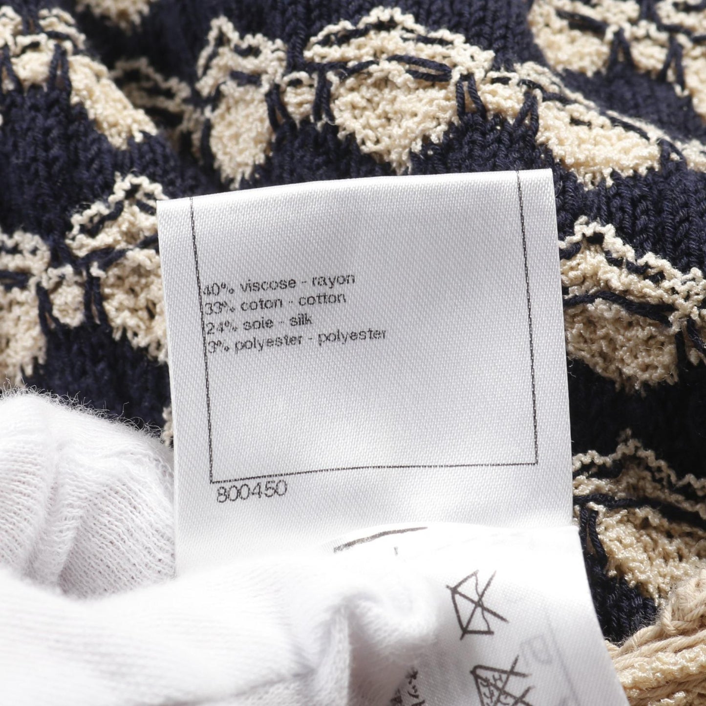 Chanel Coco Mark Button Rayon Cotton Silk Dress