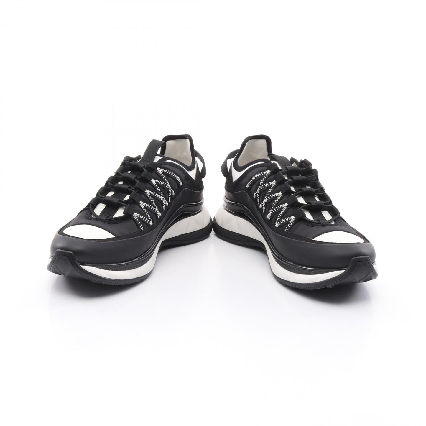 Chanel Coco Mark Leather Fabric Sneakers