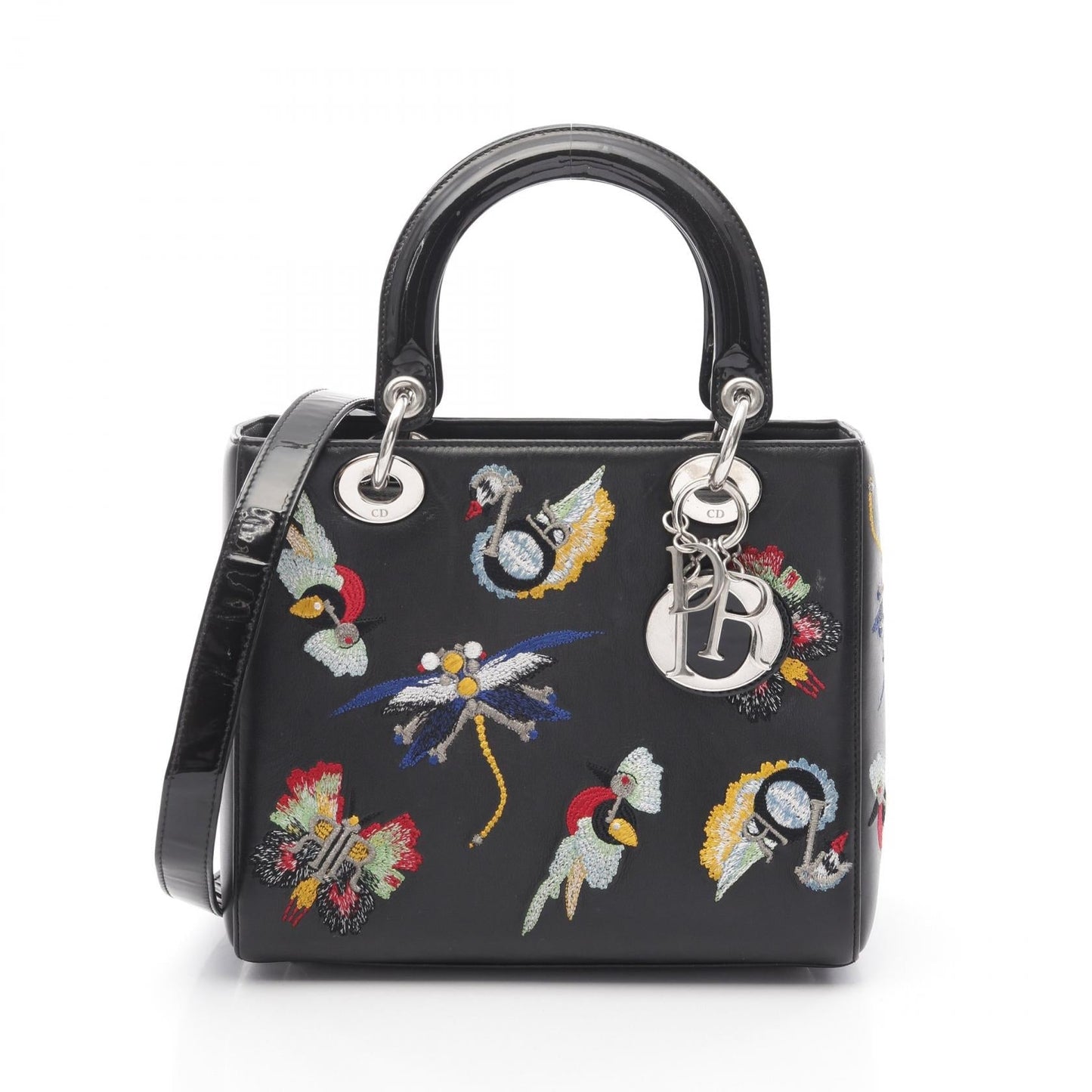 Dior LADY DIOR Calfskin Patent Leather Handbag