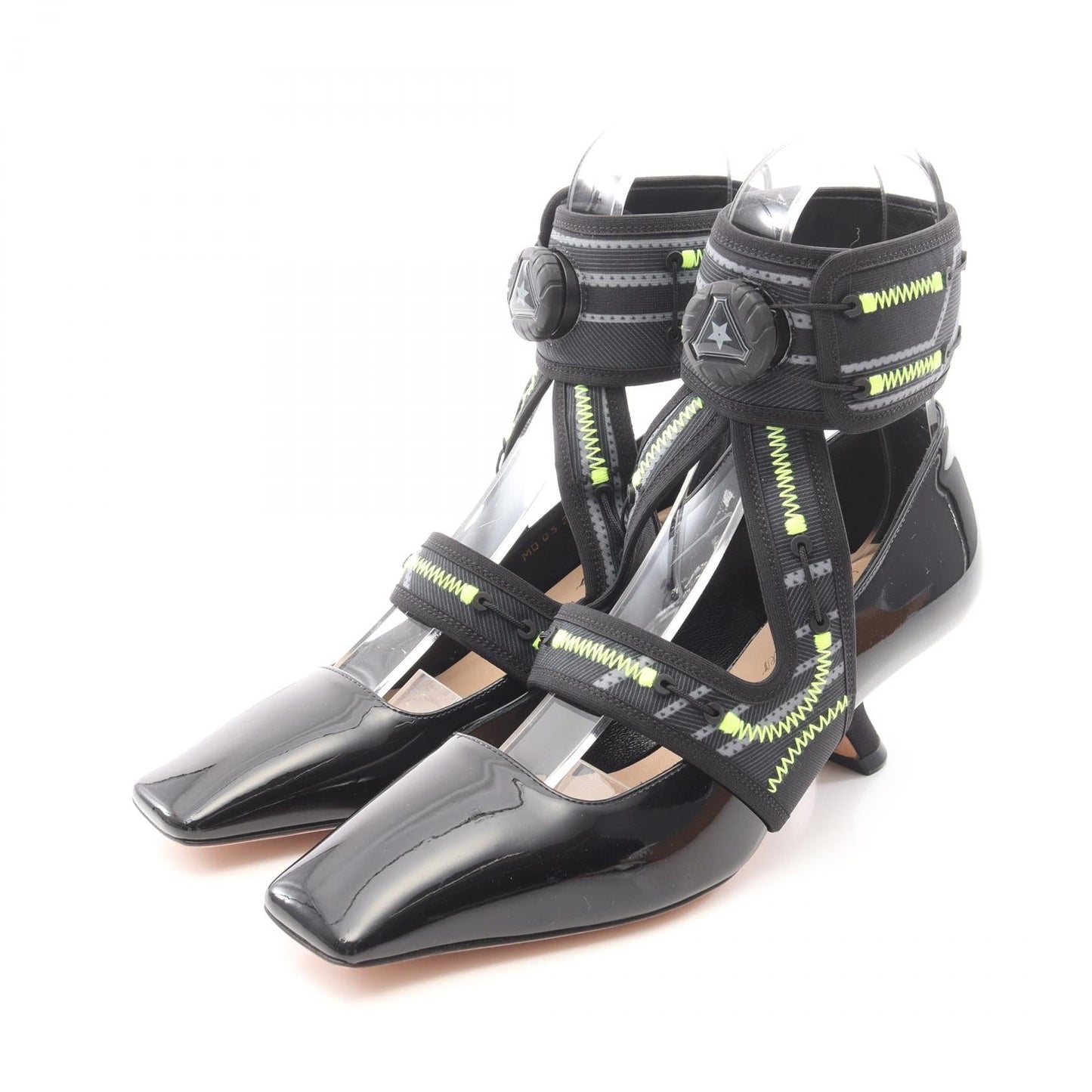 Dior Christian Dior × Roger Vivier Patent Leather Fabric Sandals