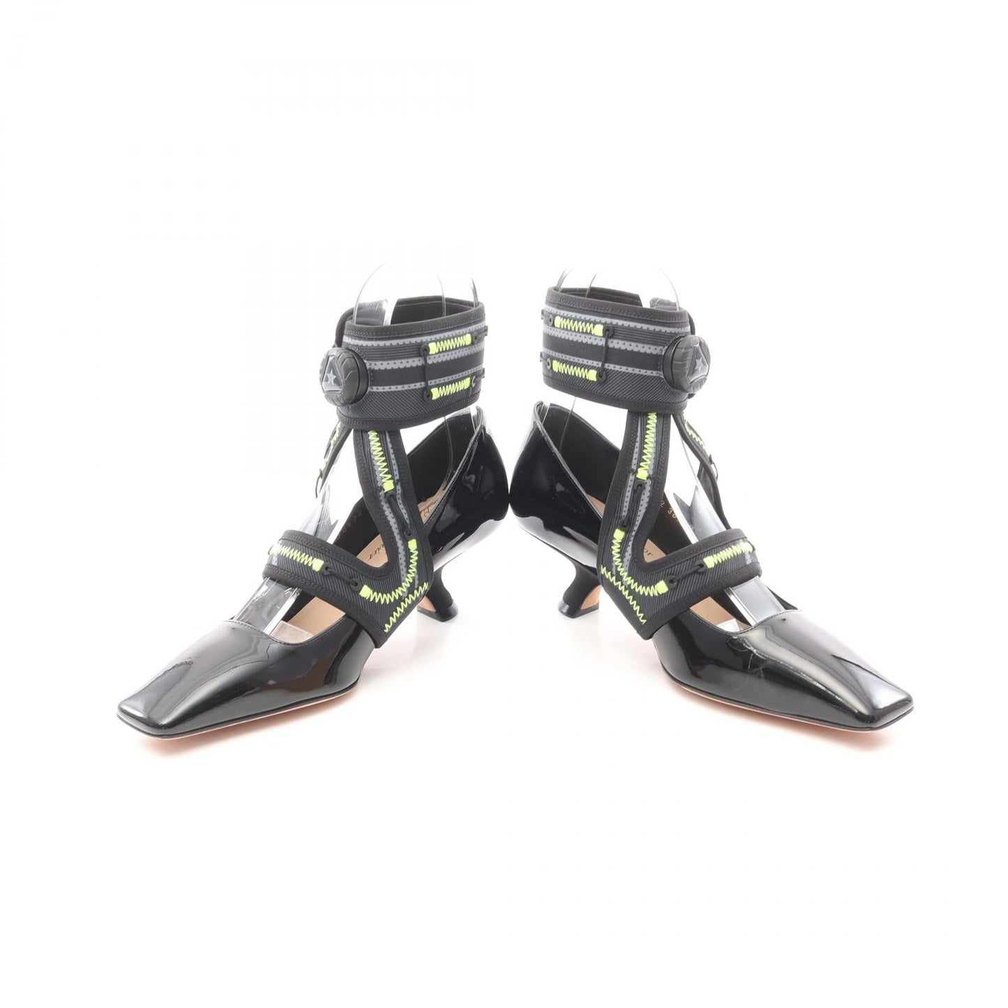 Dior Christian Dior × Roger Vivier Patent Leather Fabric Sandals