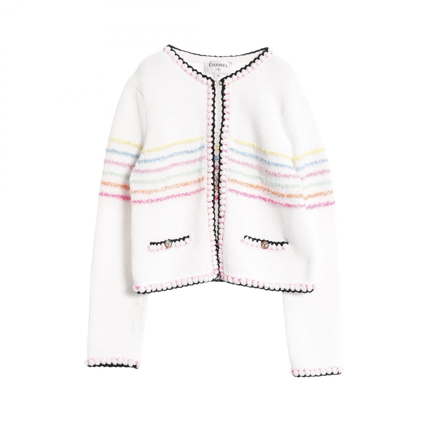 Chanel Coco Mark Button Cotton Nylon Cardigan
