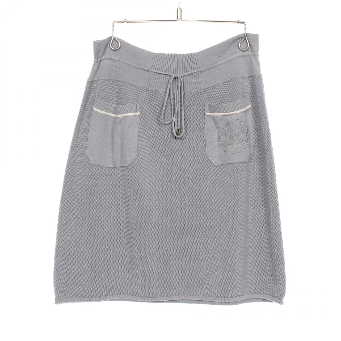 Chanel Coco Mark Silk Knit Skirt