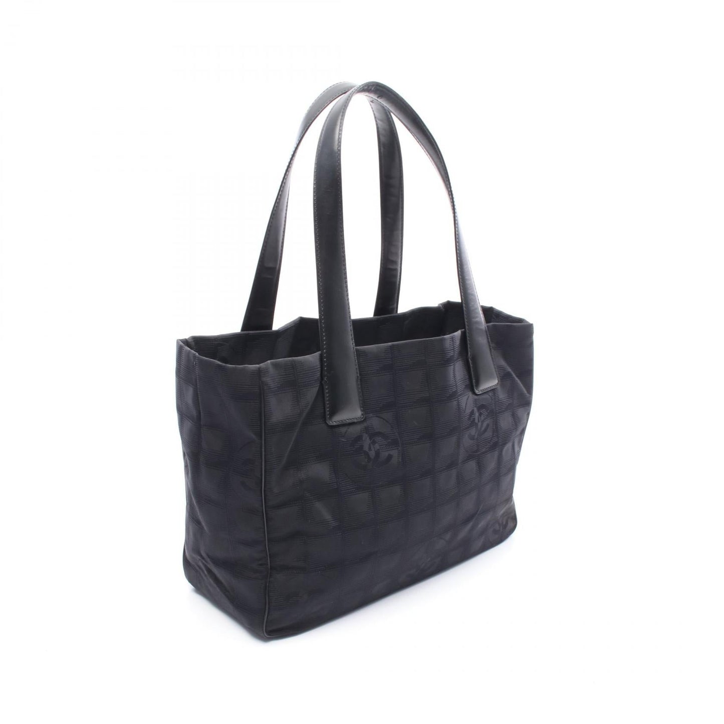 Chanel New Travel Line Leather Nylon Canvas Tote Bag