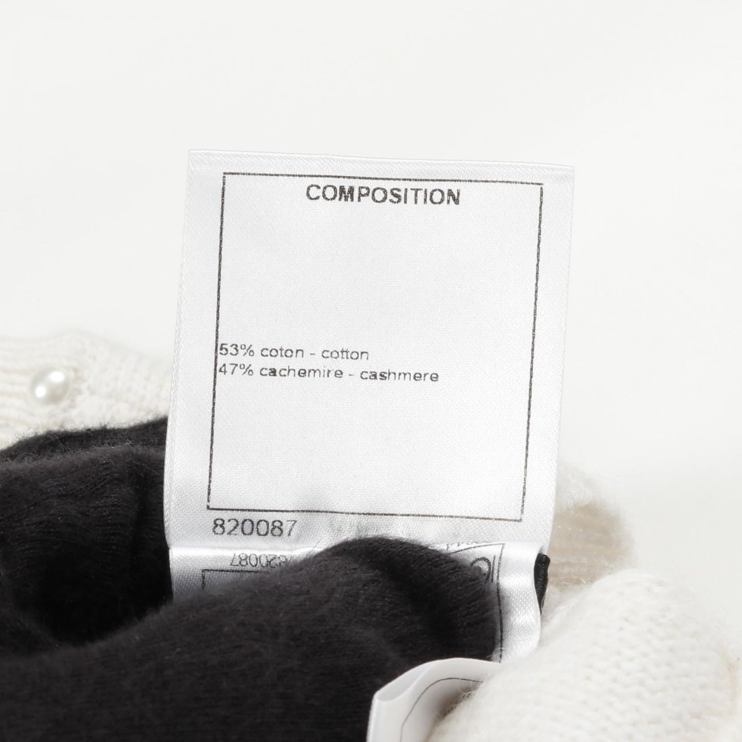 Chanel Pearl Trim Cotton Cashmere Dress