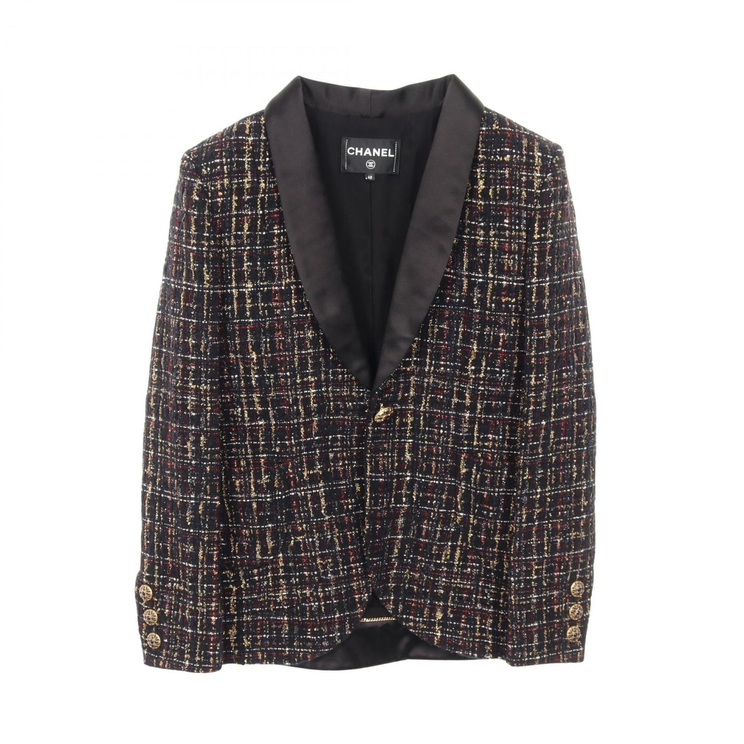 Chanel Coco Mark Gripoix Button Wool Mohair Tailored Jacket