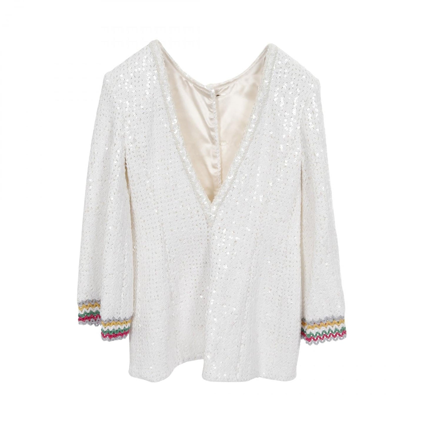 Chanel Coco Mark Button Sequin Nylon Cotton Outerwear