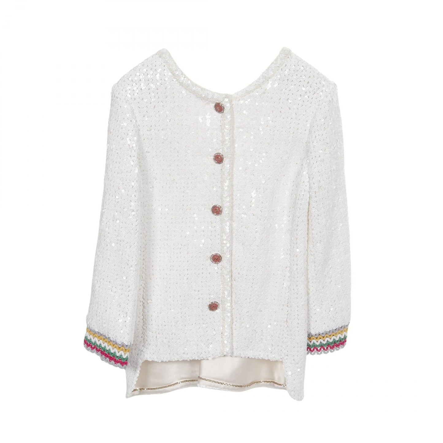 Chanel Coco Mark Button Sequin Nylon Cotton Outerwear