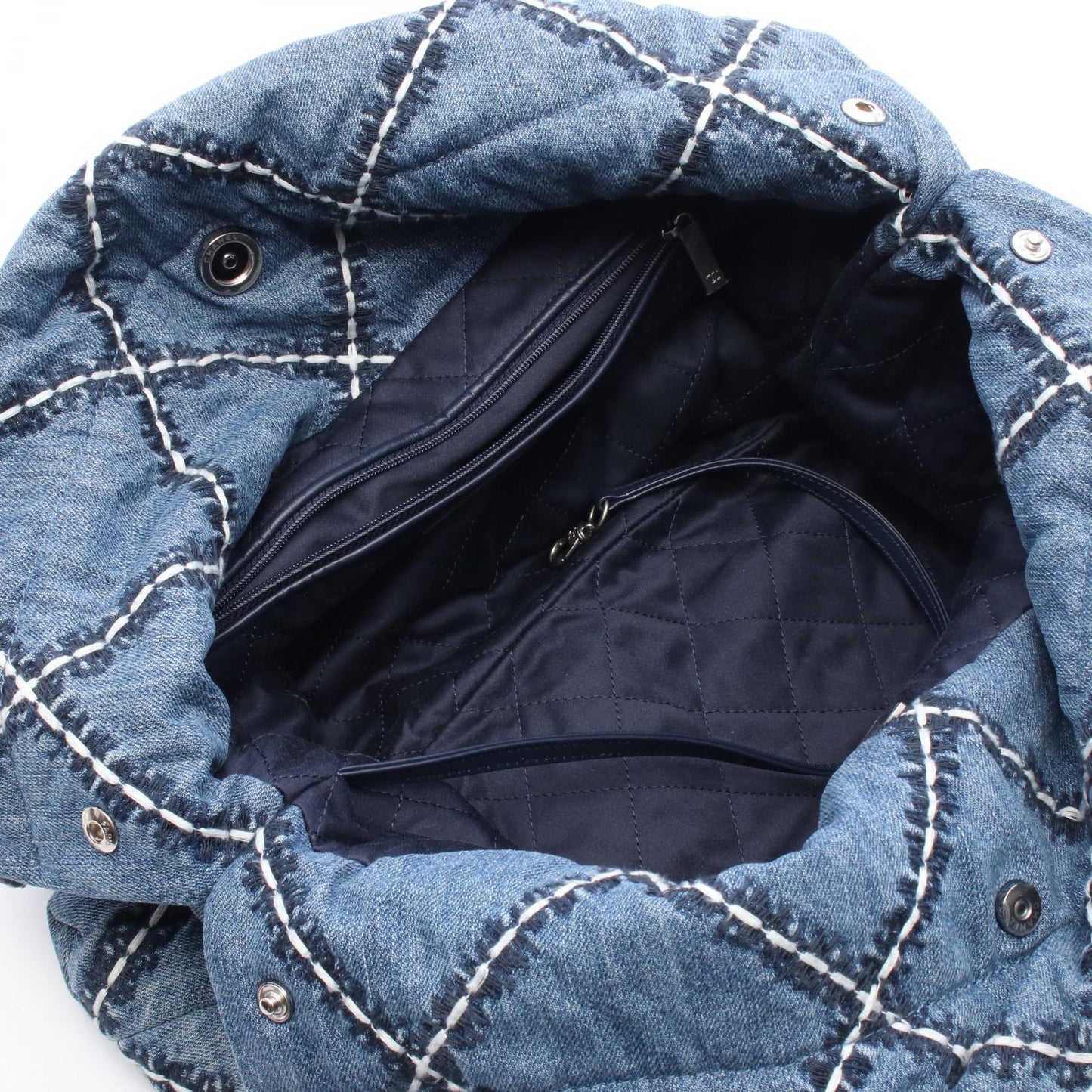 Chanel 22 Denim Leather Tote Bag