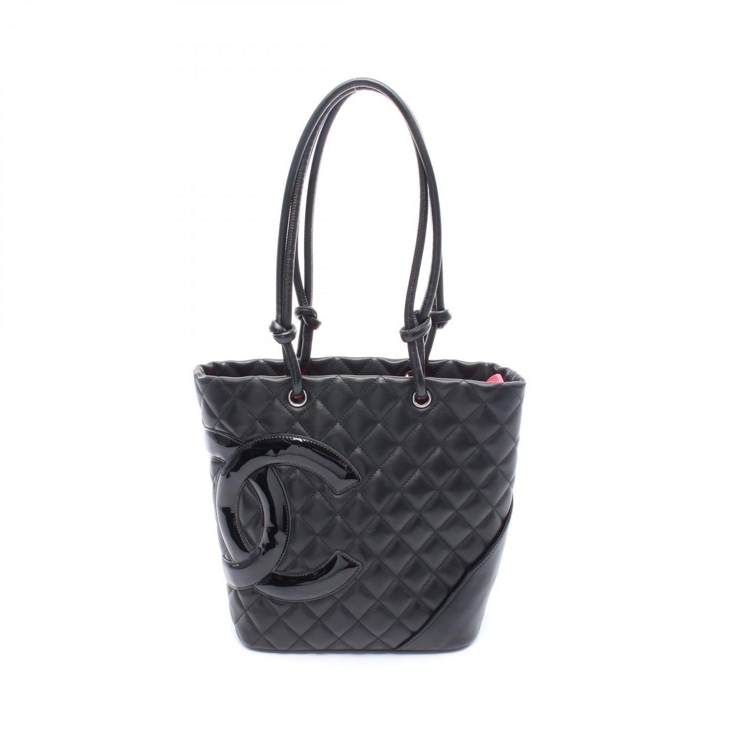 Chanel Cambon Line Small Tote Bag Leather Patent Leather