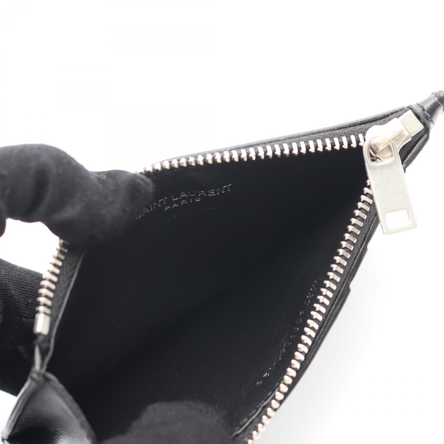 Saint Laurent Paris TINY MONOGRAM Leather Coin Case