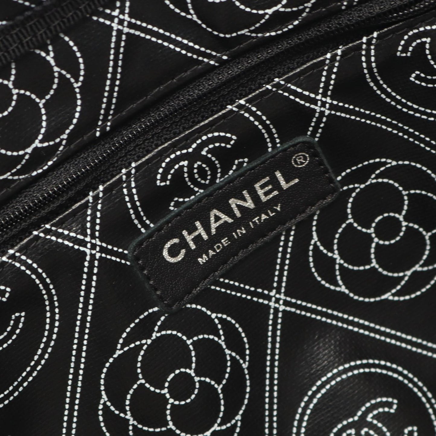Chanel Coco Mark Camellia PVC Coated Canvas Leather Tote Bag