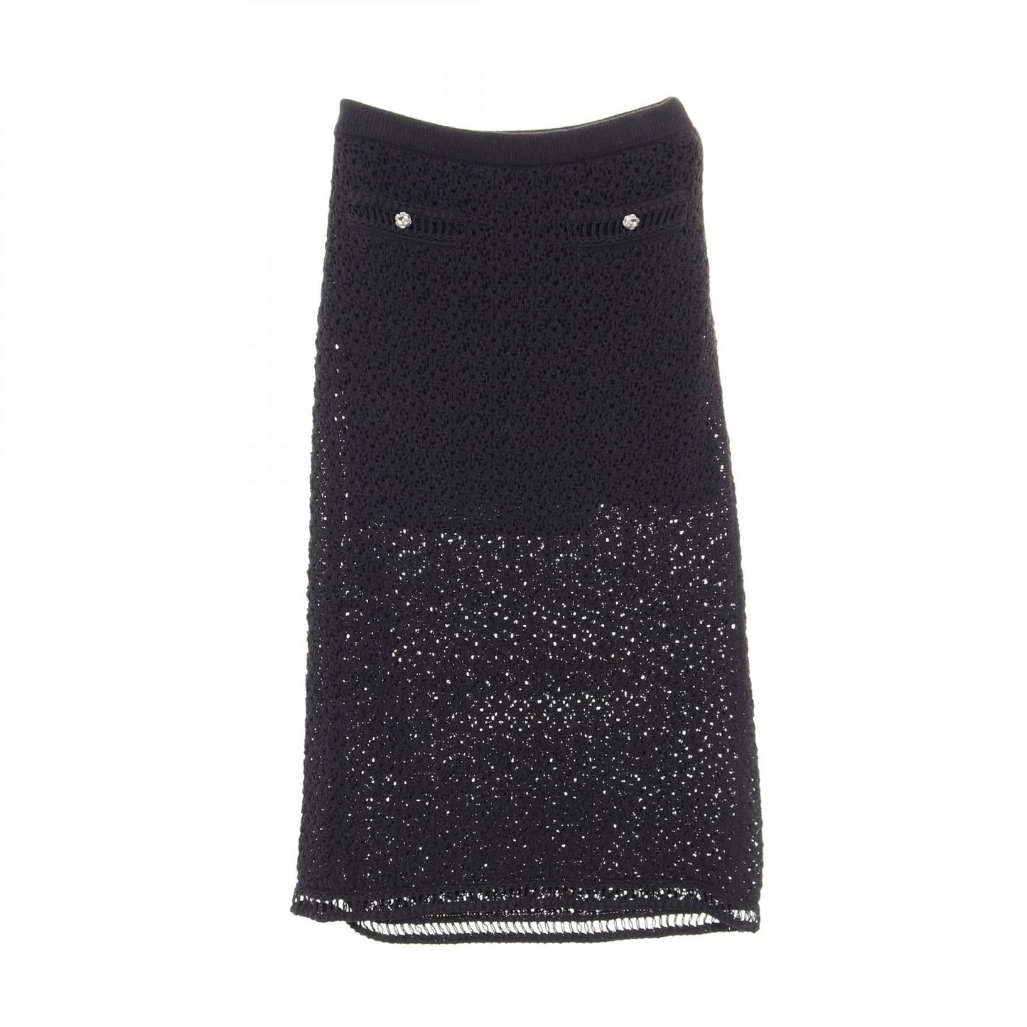 Chanel Camellia Cotton Nylon Skirt