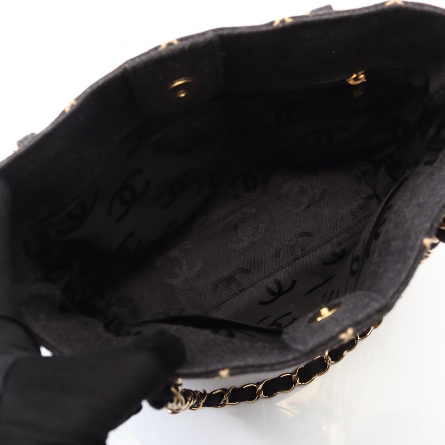 Chanel Wild Stitch Wool Tote Bag