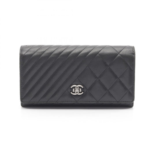Chanel Matelasse Chevron Lambskin Long Wallet