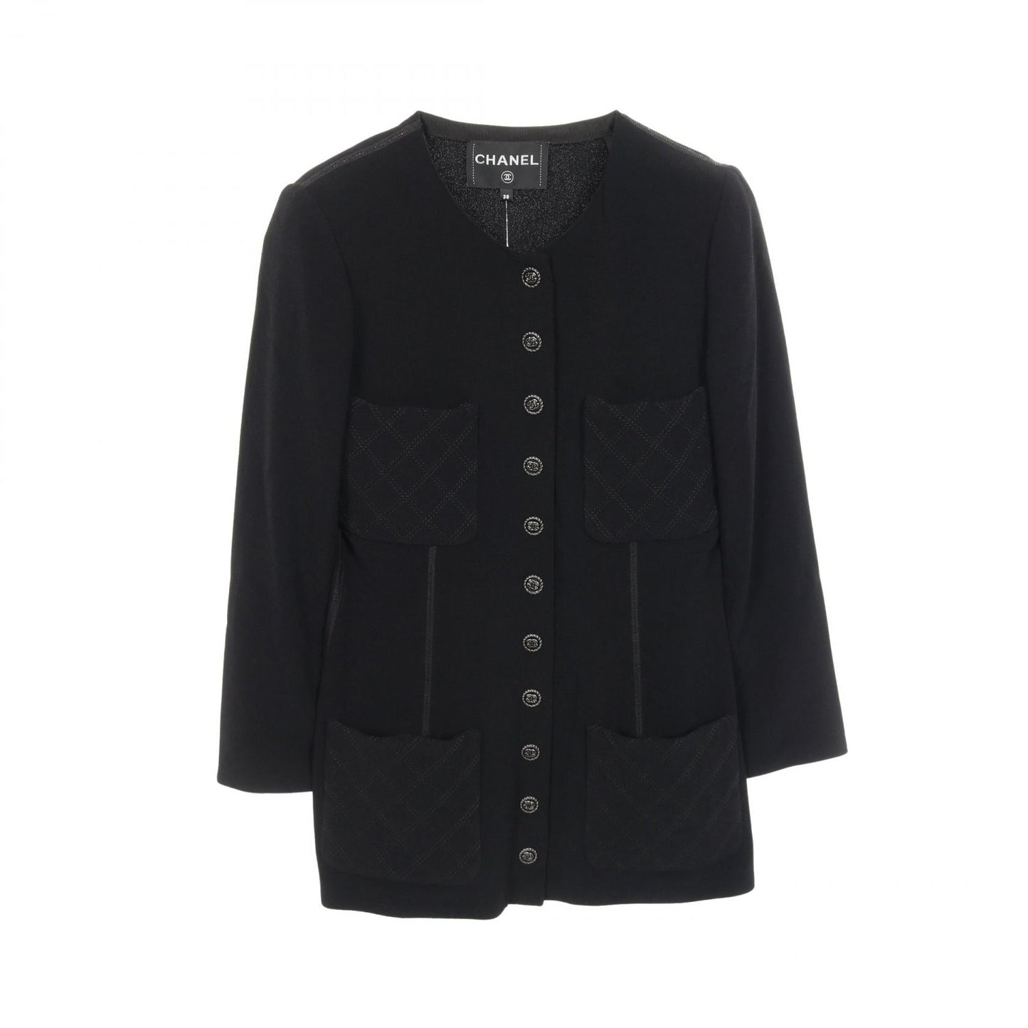 Chanel Coco Mark Button Viscose Collarless Jacket