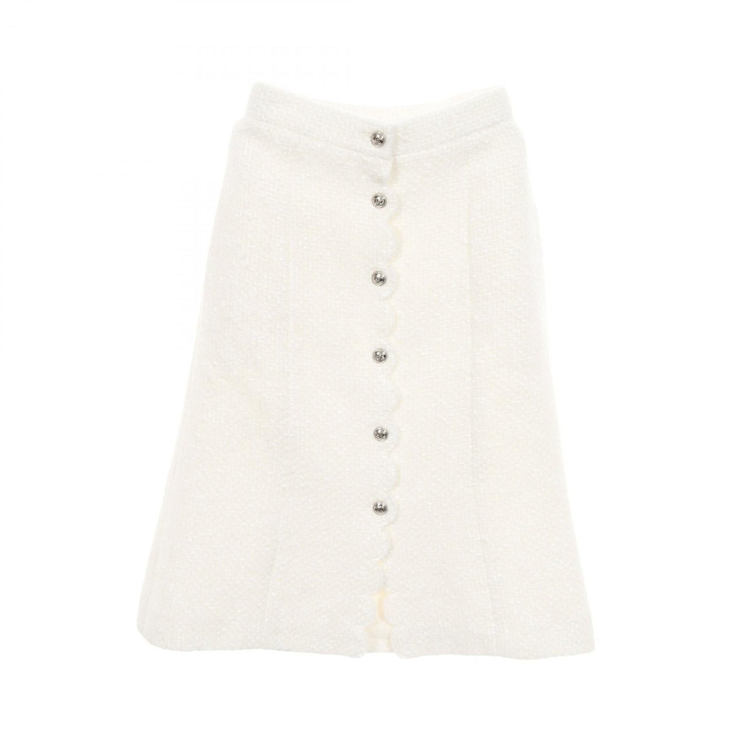 Chanel Coco Mark Button Wool Polyester Acrylic Skirt