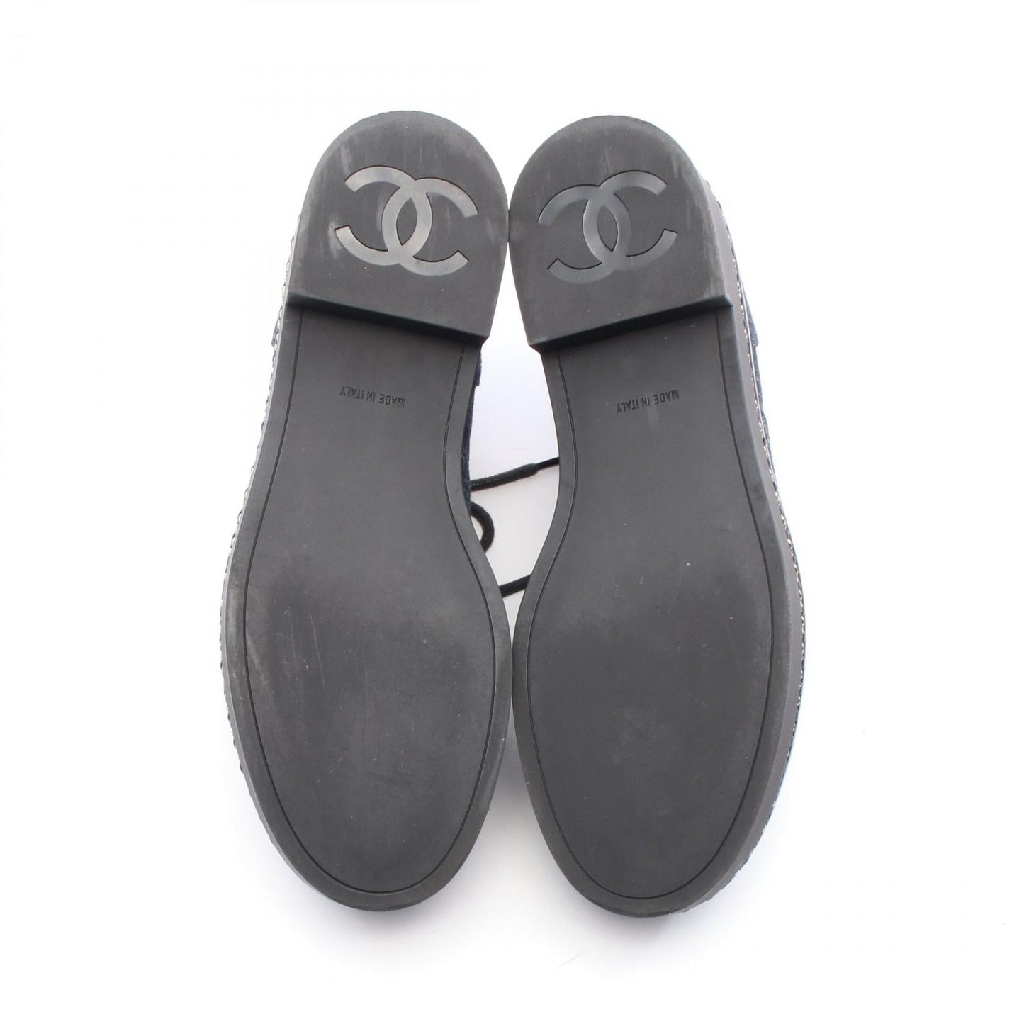Chanel Coco Mark Denim Leather Dress Shoes