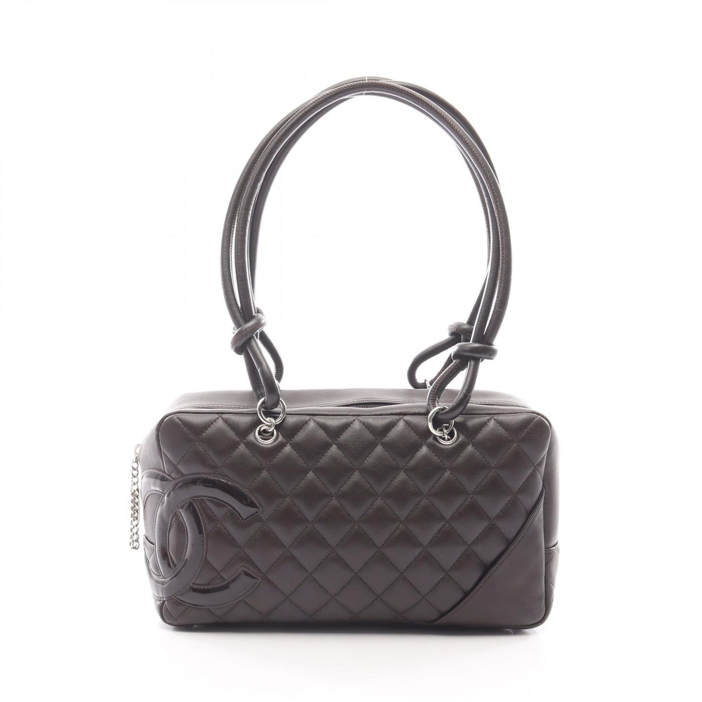 Chanel Cambon Line 2way Shoulder Bag Leather Patent Leather