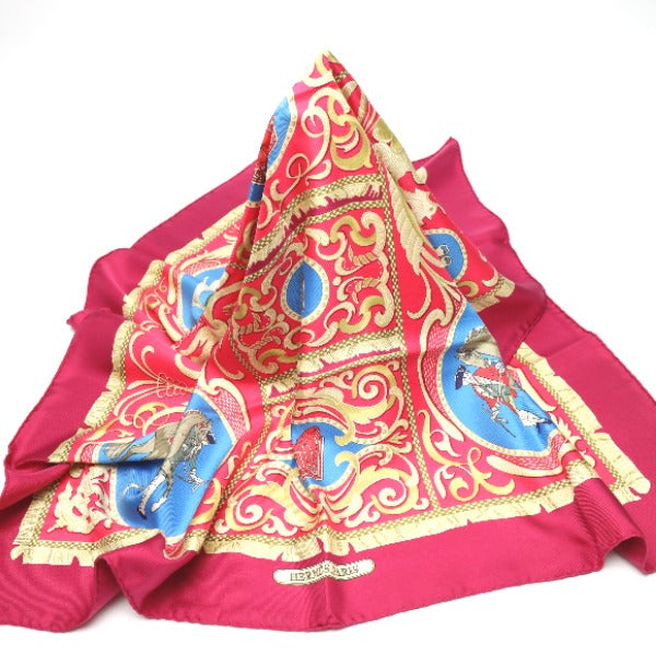 HERMES scarf silk purple Carre90 Knight carriage LA PRESENTATION Women  d