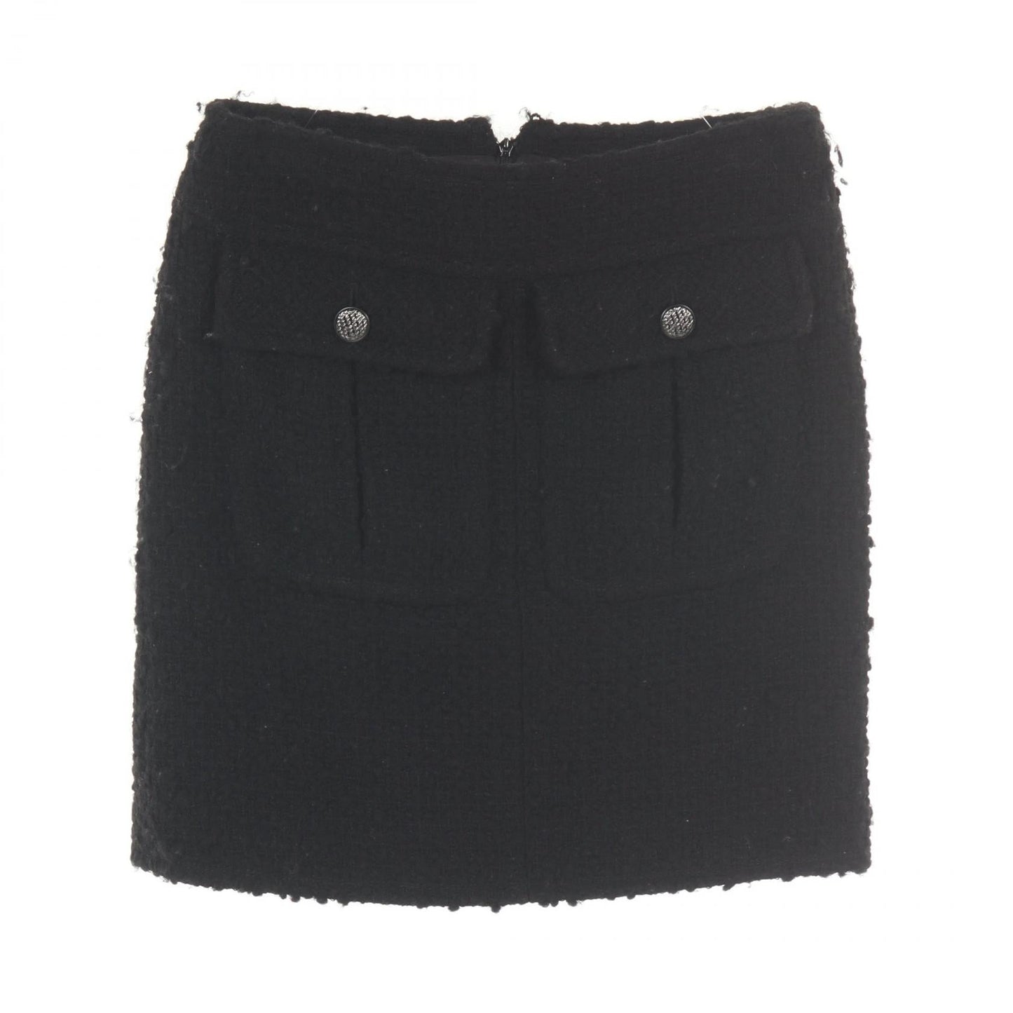 Chanel Coco Mark Button Wool Blend Skirt