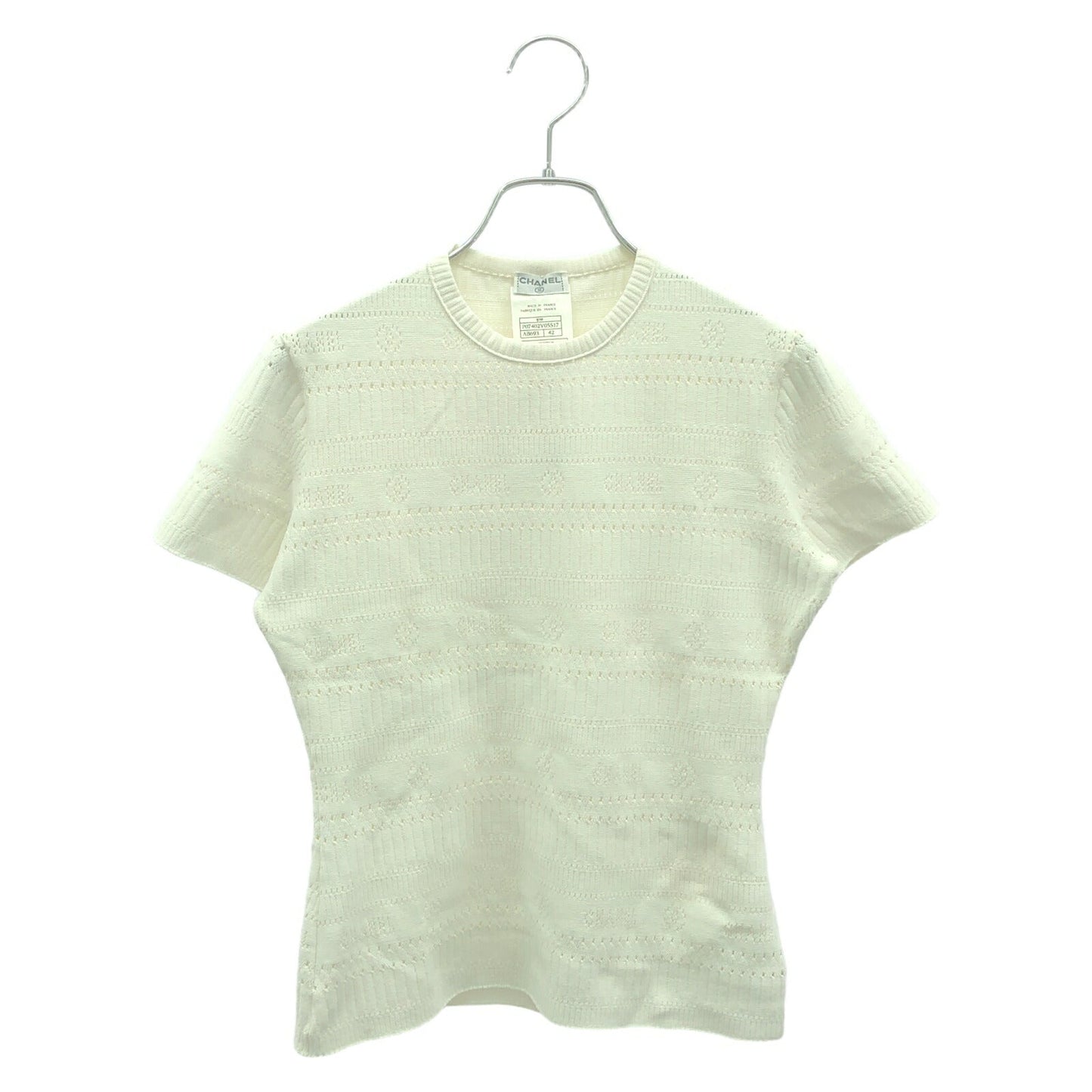 Chanel Short Sleeve Knit Rayon Knit Top