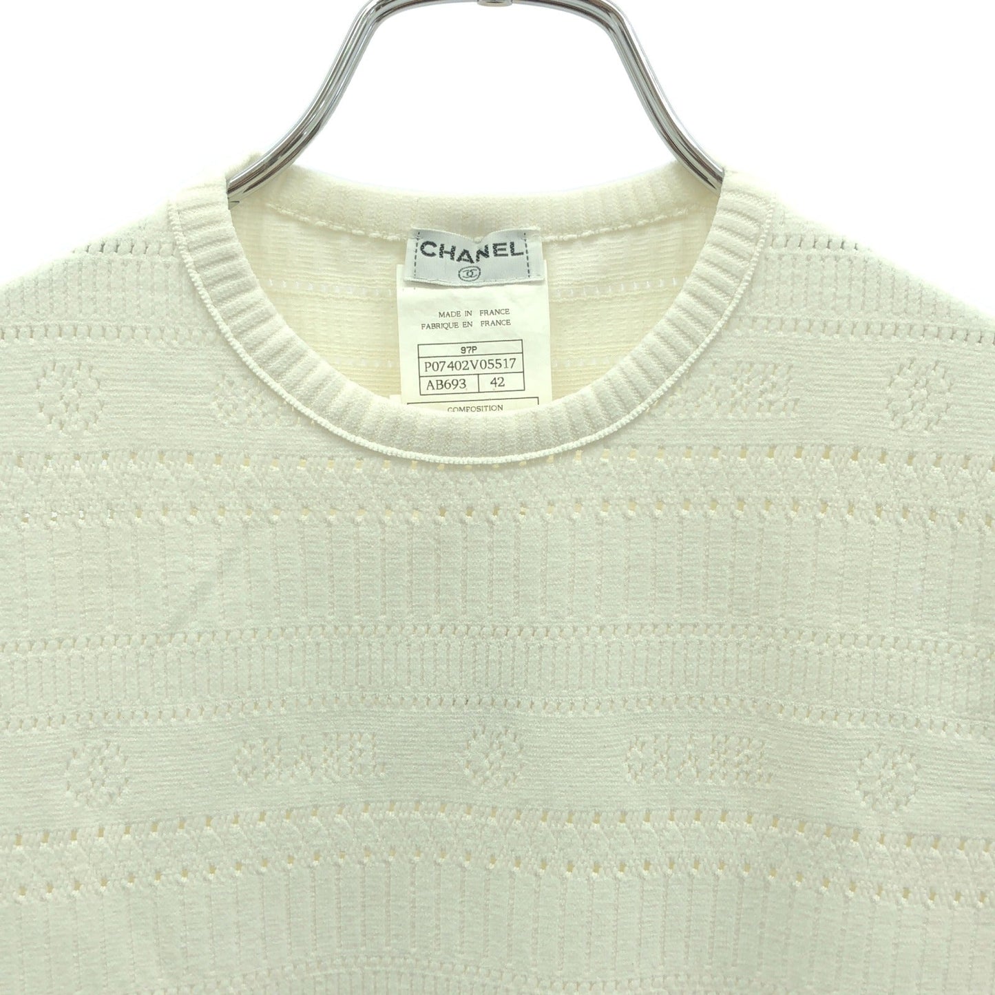 Chanel Short Sleeve Knit Rayon Knit Top