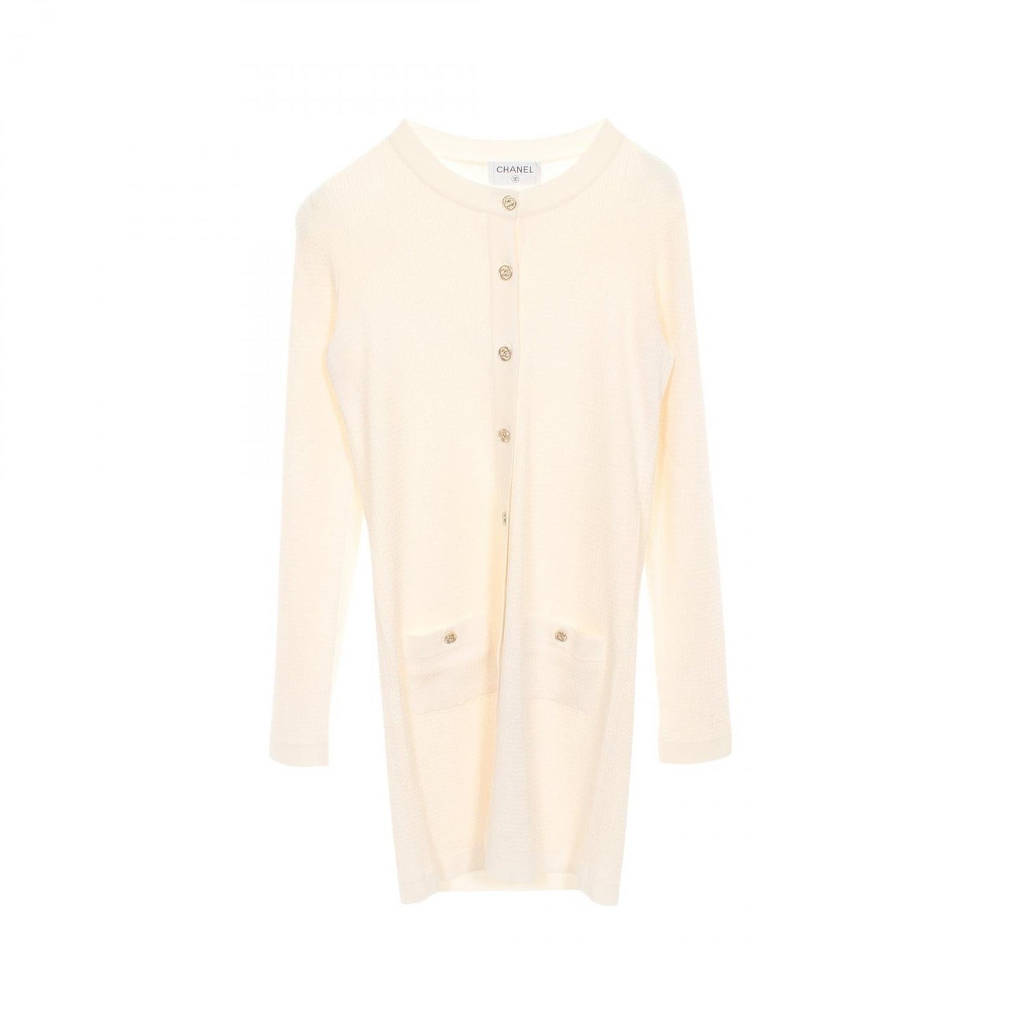 Chanel Coco Mark Button Cotton Silk Cardigan