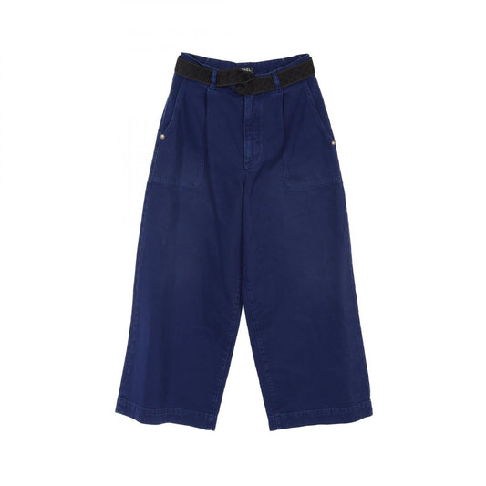 Chanel Matelasse Ribbon Denim Cotton Pants