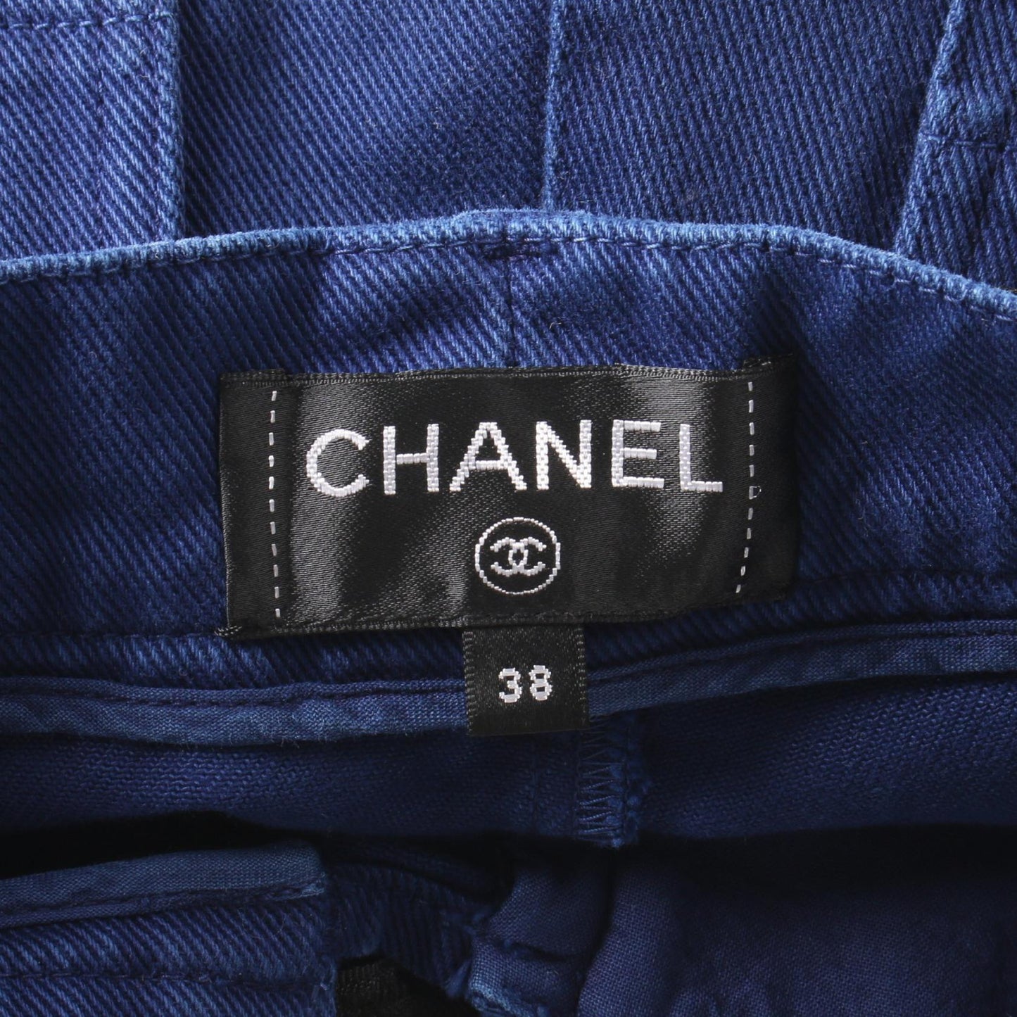 Chanel Matelasse Ribbon Denim Cotton Pants