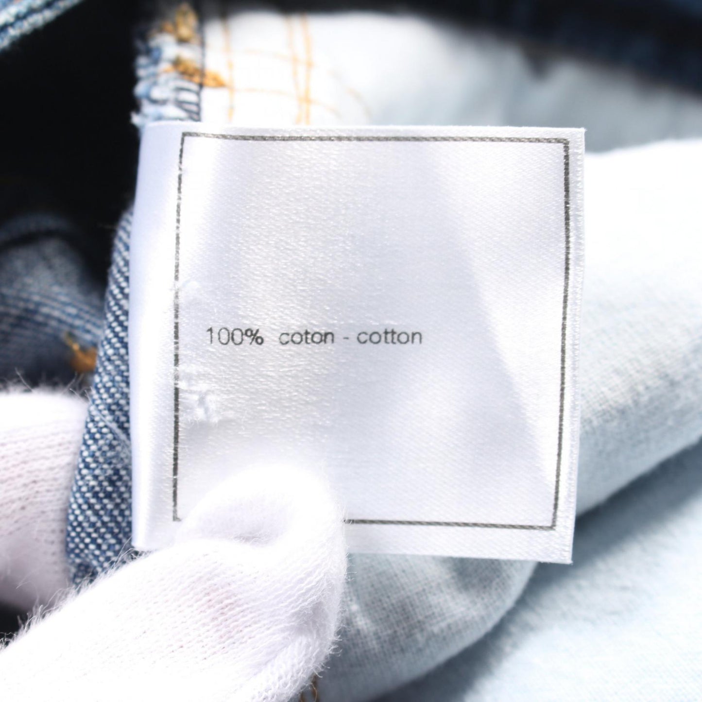 Chanel Coco Mark Button Cotton Denim Pants