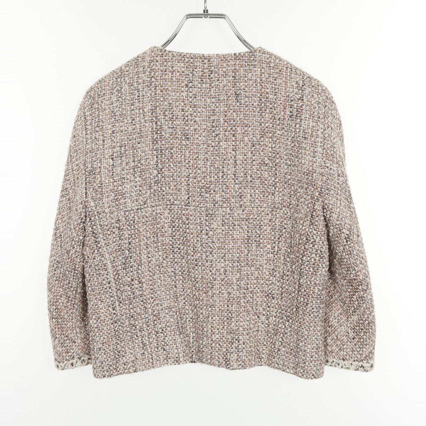 Chanel No Collar Jacket Wool Cotton Outerwear