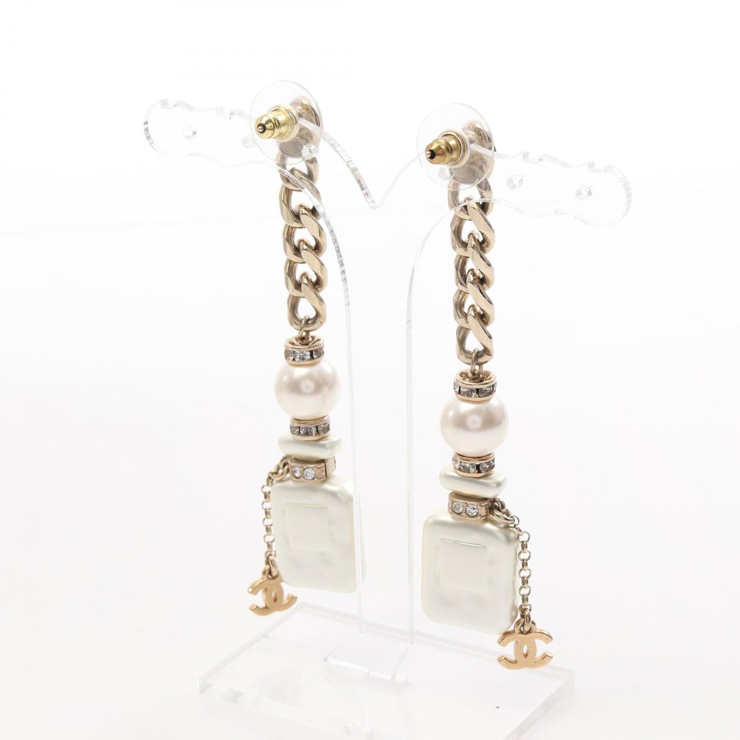 Chanel Coco Mark No.5 Earrings Pearl Rhinestone Earrings