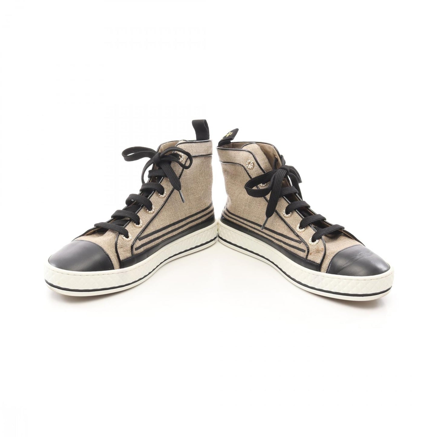 Chanel Coco Mark Canvas Leather Sneakers