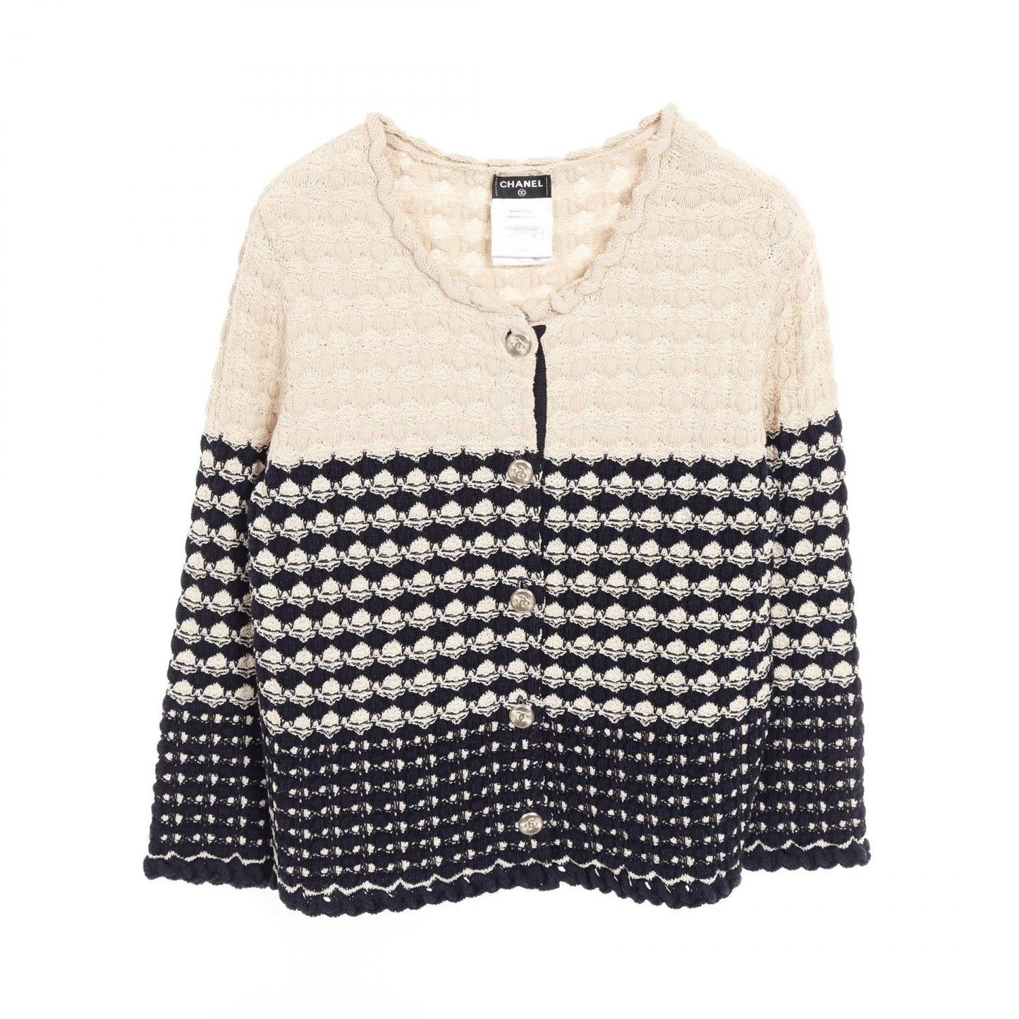 Chanel Coco Mark Button Rayon Cotton Silk Cardigan