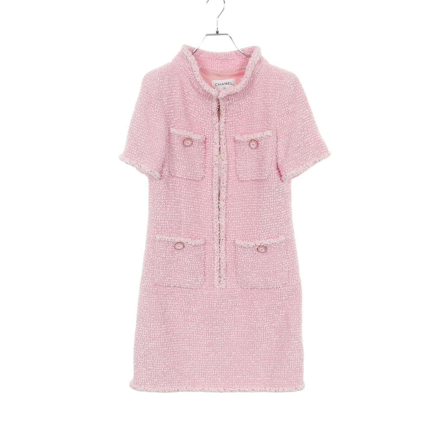 Chanel Coco Mark Button Nylon Wool Dress